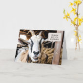 Carte Vielle chèvre pour vieillir l'anniversaire (Fleur jaune)