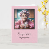 Carte Vielle Lady Vieille (Fleur jaune)