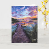 Carte vierge 5 x 7" de note à l'extrémité du dock (Fleur jaune)