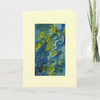 Carte vierge abstraite calme bleu et vert dessinée