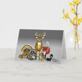 Carte vierge animale de région boisée (Fleur jaune)