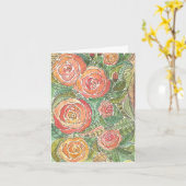 Carte vierge aquarelle roses floraux (Fleur jaune)