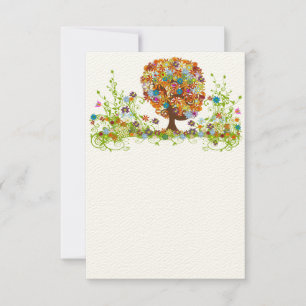 Carte vierge Arbre Fleur Love