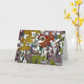 Carte vierge Art Abstrait (Fleur jaune)