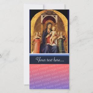 CARTE VIERGE AVEC ENFANT ET ANGELS