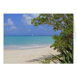 Carte vierge avec un voilier dans les Caraïbe