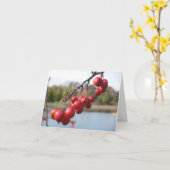 Carte vierge - Berries rouges (Fleur jaune)