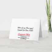 Carte vierge blanche de Rosa (Dos)