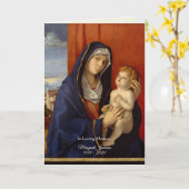 Carte Vierge catholique Marie Jésus funérailles (Fleur jaune)