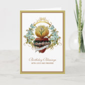 Carte Vierge catholique traditionnelle Marie Prière d'an (Devant)