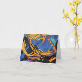 Carte vierge colorée de note avec l'art original (Fleur jaune)