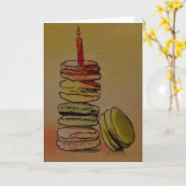 Carte vierge d'anniversaire de Macaron (Fleur jaune)