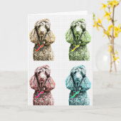 Carte vierge d'art de bruit de caniche par le (Fleur jaune)