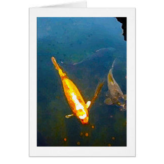 Carte vierge d'art effarouché d'étang à poissons
