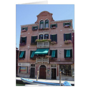 Carte vierge de boîte de fenêtre de Venise Italie