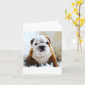 Carte vierge de bouledogue britannique (Fleur jaune)