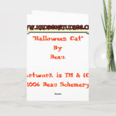 Carte vierge "de chat de Halloween" (Dos)