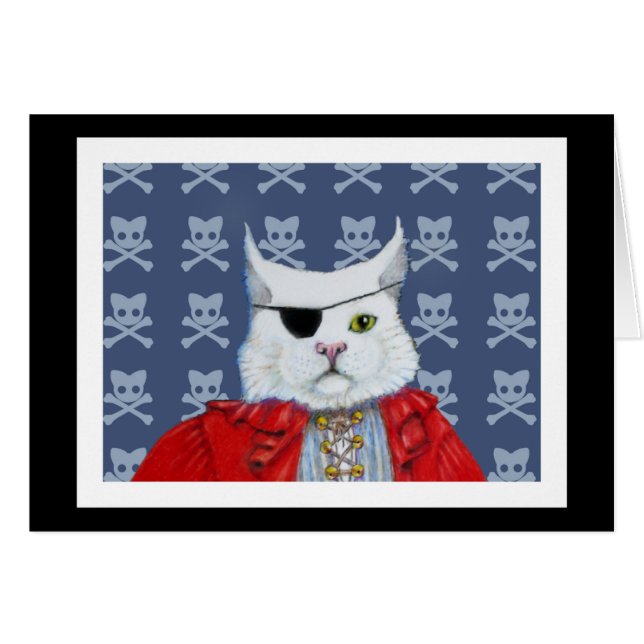 Carte vierge de chat de pirate (Devant Horizontal)