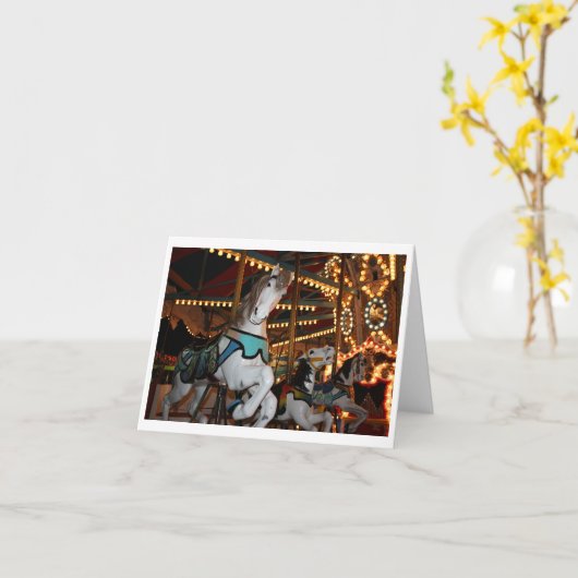 Carte vierge de cheval de carnaval (Fleur jaune)