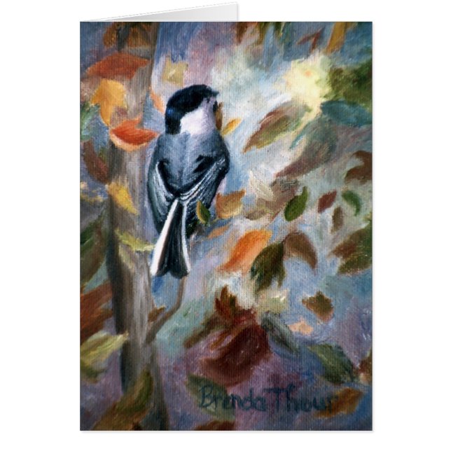 Carte vierge de Chickadee en automne (Devant)