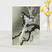 Carte vierge de Colobus par Andrew Denman (Fleur jaune)