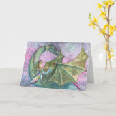 Carte vierge de Fairy Dragon par Molly Harrison (Fleur jaune)