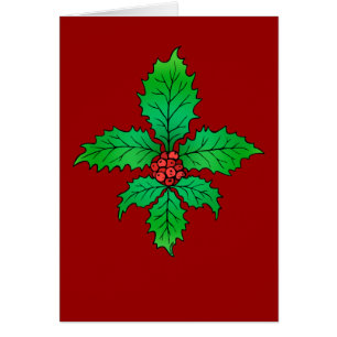 Carte vierge de Fleur de lis de houx