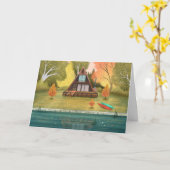 Carte vierge de la maison de Cabine A-Frame (Fleur jaune)