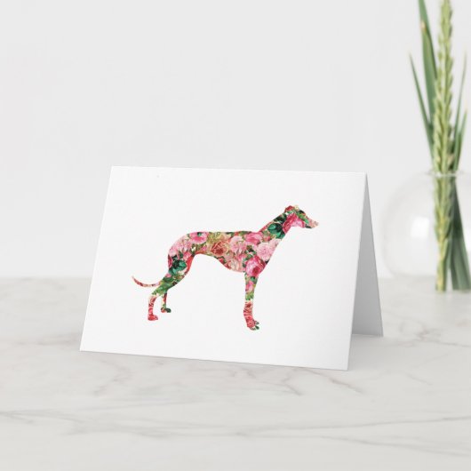 Carte vierge de lévrier floral (Devant)