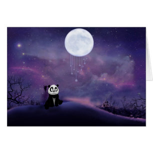 Carte vierge de lune de panda