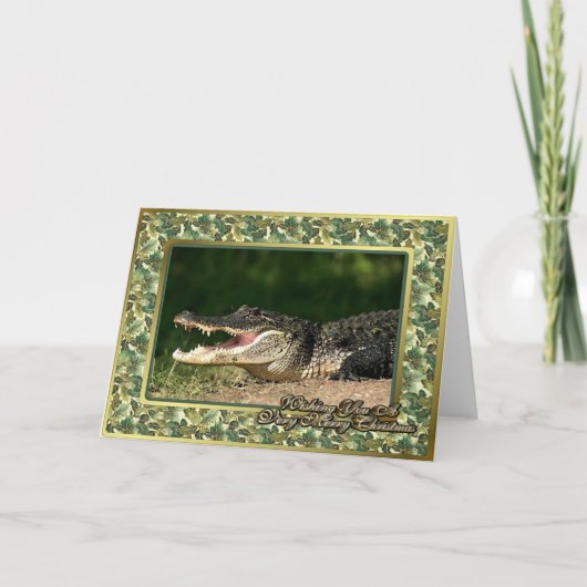 Carte vierge de Noël d'alligator (Devant)