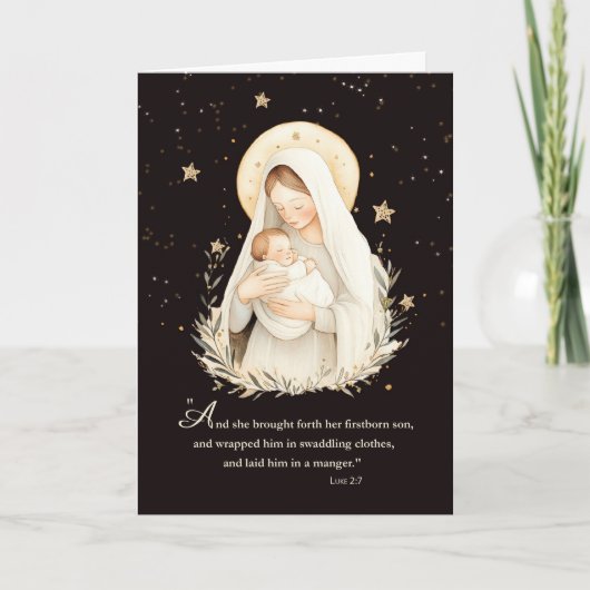 Carte Vierge de Noël et Crème douce enfant sur Noir (Devant)