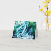 Carte vierge de note de cascade avec l'art (Fleur jaune)