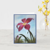 Carte vierge de note de cieux bleus et de lis (Fleur jaune)