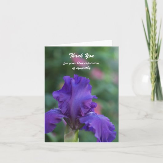 Carte vierge de note de Merci de sympathie -- Iris (Devant)