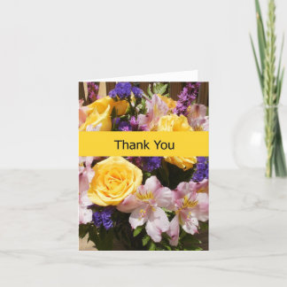 Carte vierge de note de Merci - fleurs lumineuses