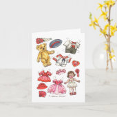 Carte vierge de note de poupée et de nounours (Fleur jaune)