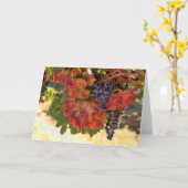 Carte vierge de note de récolte d'automne de vin (Fleur jaune)