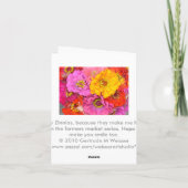 Carte vierge de note de Zinnias heureux (Dos)