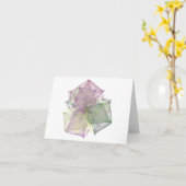 Carte VIERGE de note d'origami (Fleur jaune)