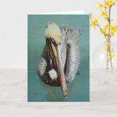 Carte vierge de note - pélican (Fleur jaune)