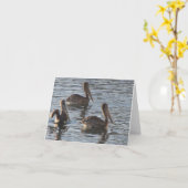 Carte vierge de note--Pélicans (Fleur jaune)