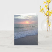 Carte vierge de plage de coucher du soleil de la (Fleur jaune)