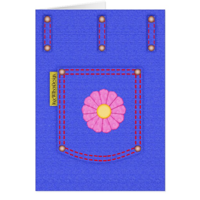 Carte vierge de poche de jeans de denim (Devant)