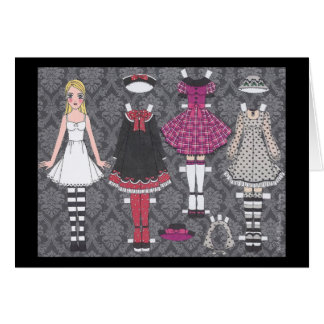 Carte vierge de poupée de papier blonde de Lolita