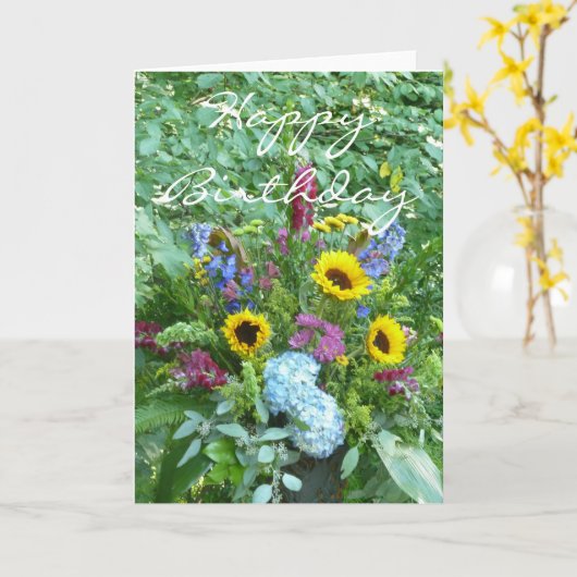 Carte vierge de préparation de tournesol de joyeux (Fleur jaune)