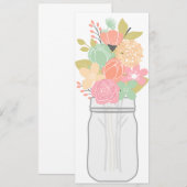 Carte vierge d'invitation du bouquet floral 1 de (Devant / Derrière)