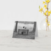 Carte vierge - enfants sur le banc (Fleur jaune)