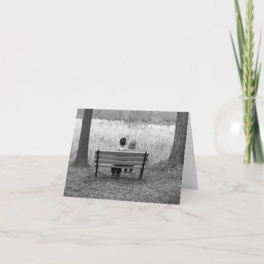 Carte vierge - enfants sur le banc (Devant)