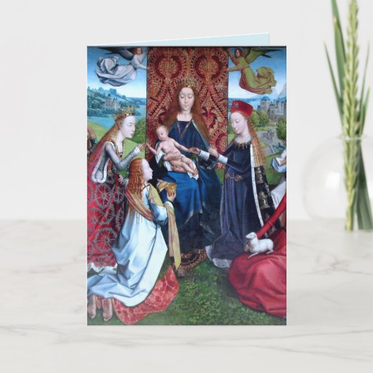 Carte Vierge et enfant avec 3 saints (détail; M 070) (Devant)